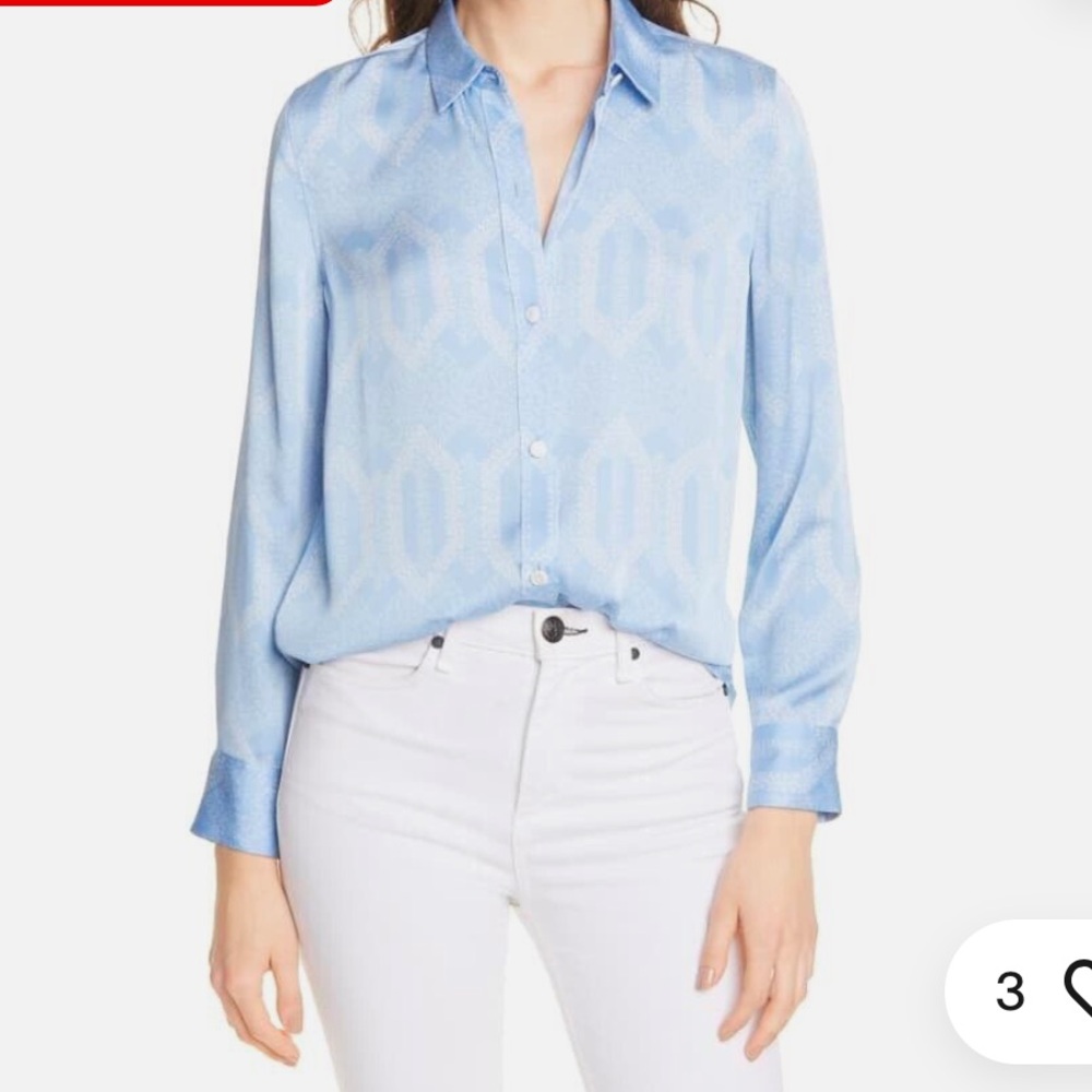 NWT Equipment Femme Leema Snowflake Jacquard L/S Blouse Size XL NWT $280